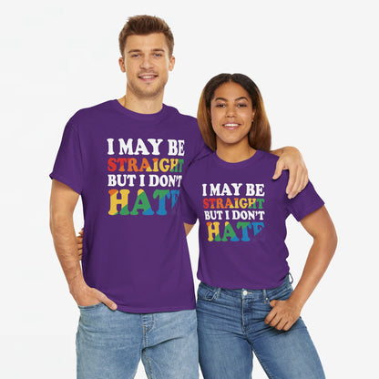 Gay Pride Support T-shirt - I may be straight but I don't hate - Oversized #8