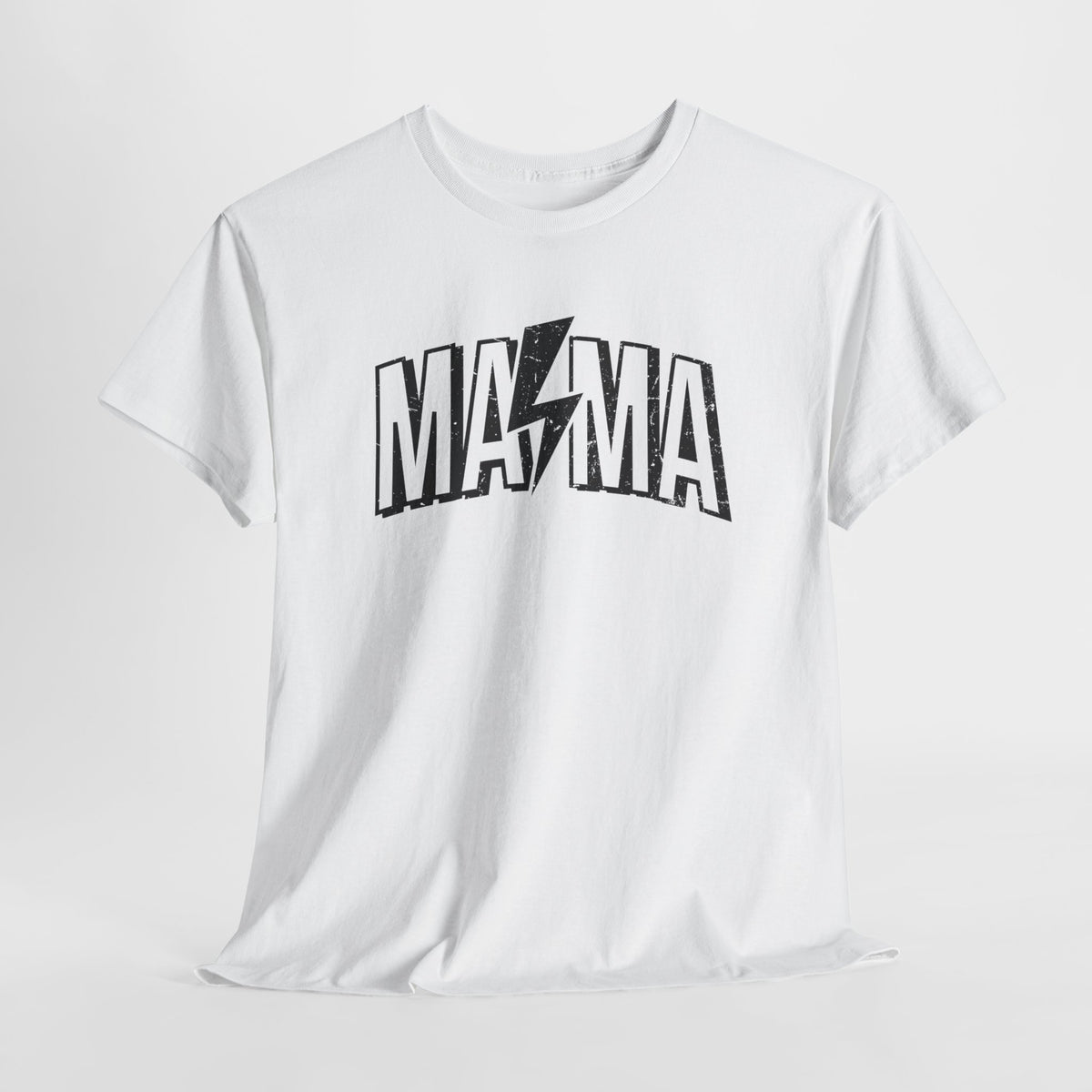 Wit T-shirt met MA$MA-print en ronde hals, korte mouwen.