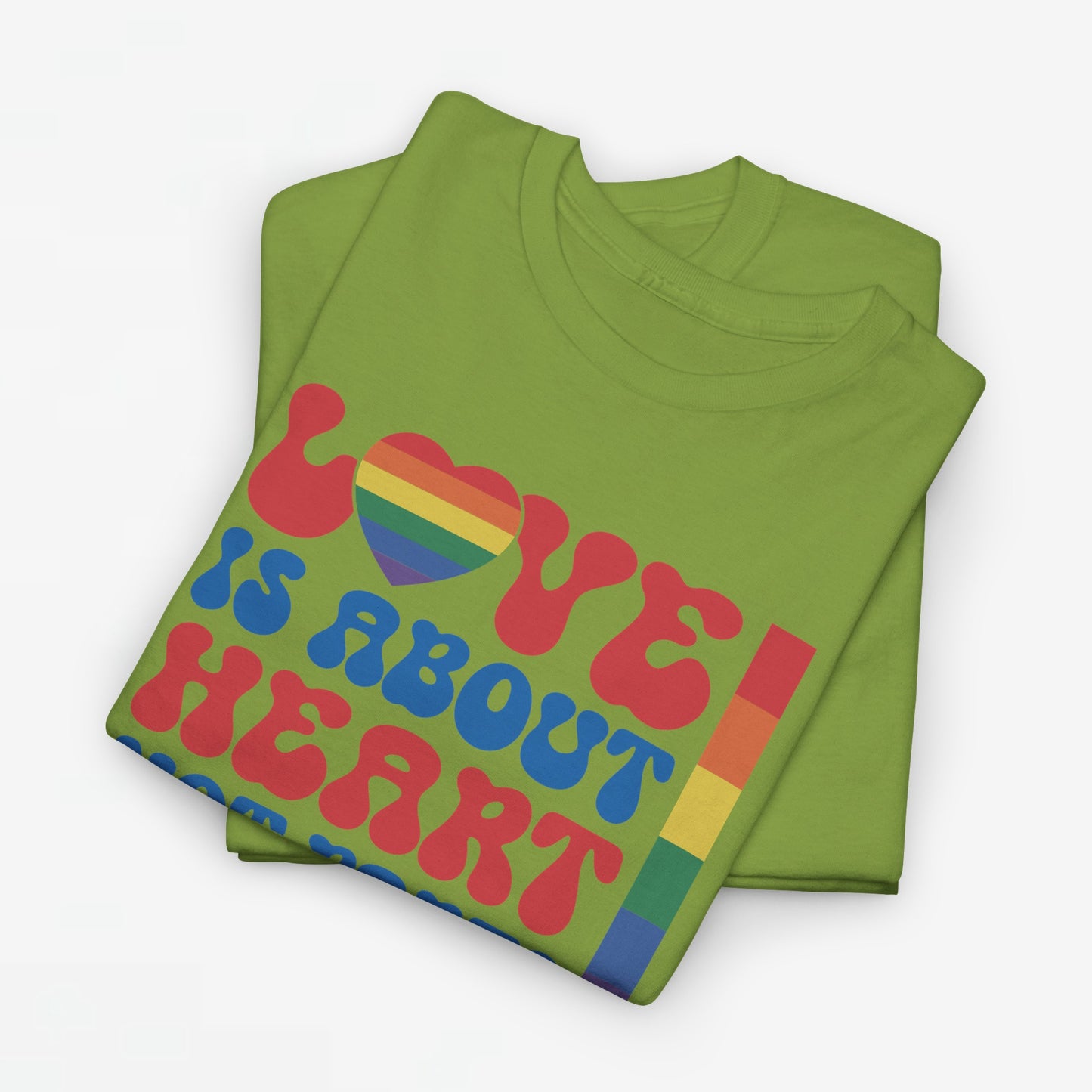 Gay Pride T-shirt - Love is about heart, not parts - Oversized #31