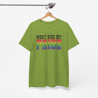 Gay Pride T-shirt - Won't Hide My Pride (zwarte tekst) - Oversized #27