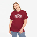 Rode oversized T-shirt met ronde hals en MA*MA tekstprint op borst