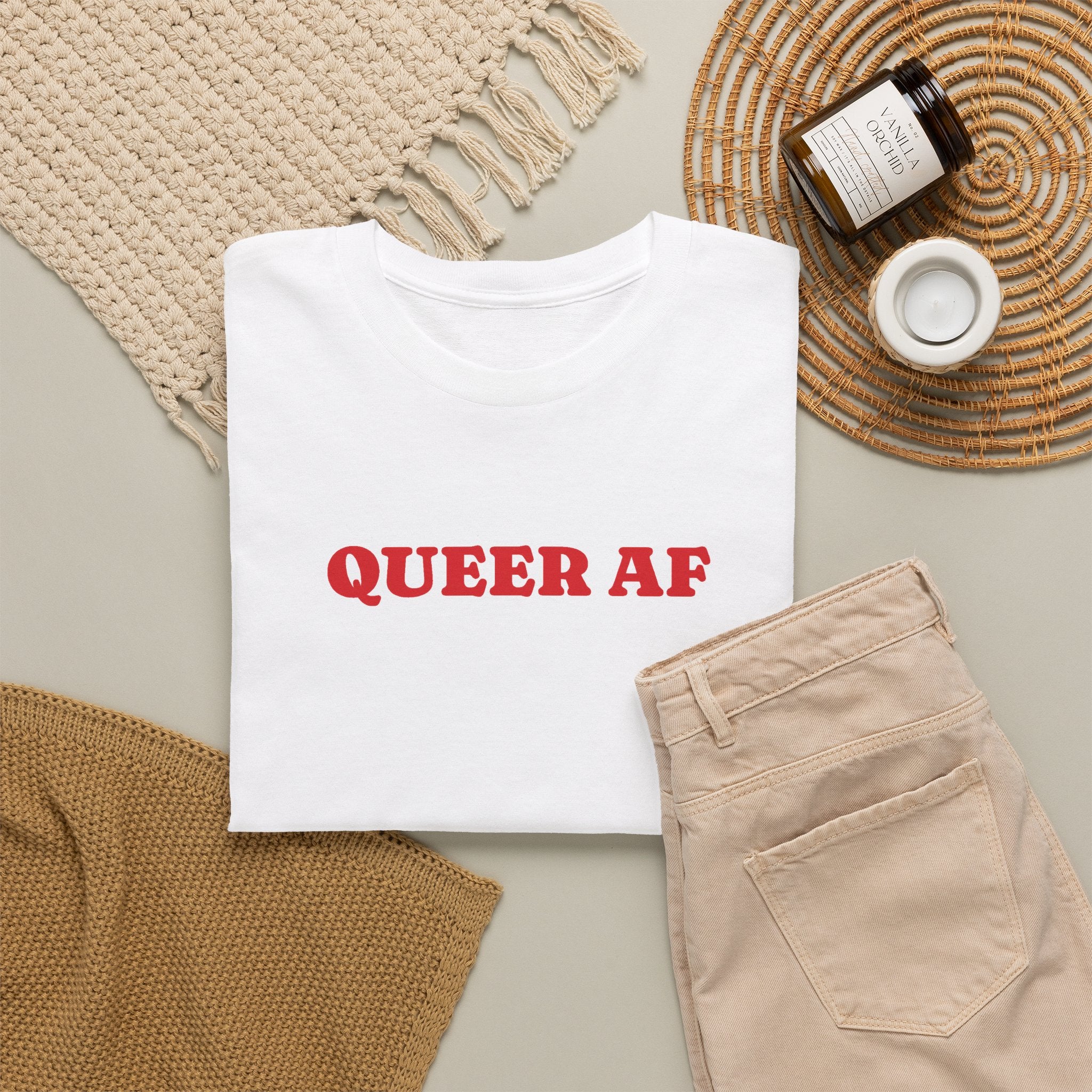 Gay Pride T-shirt - Queer AF | SkrrtShirt