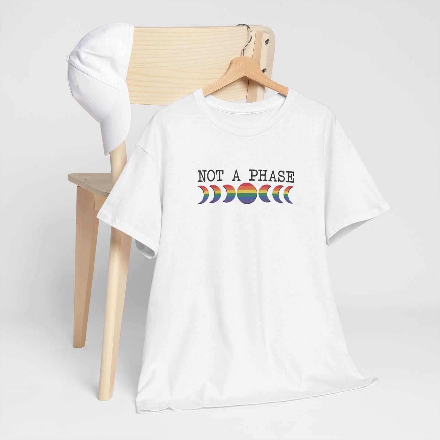 Gay Pride T-shirt - Not a phase (zwarte tekst) - Oversized #3