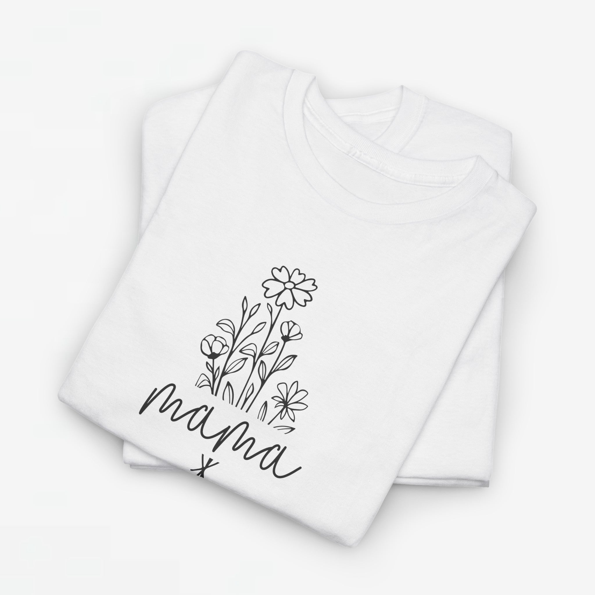 Moederdag Mama Cadeau - T-shirt - Line Art Bloem - Oversized - #23