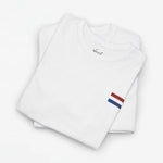 Witte opgevouwen T-shirts met kleine Nederlandse vlagprint
