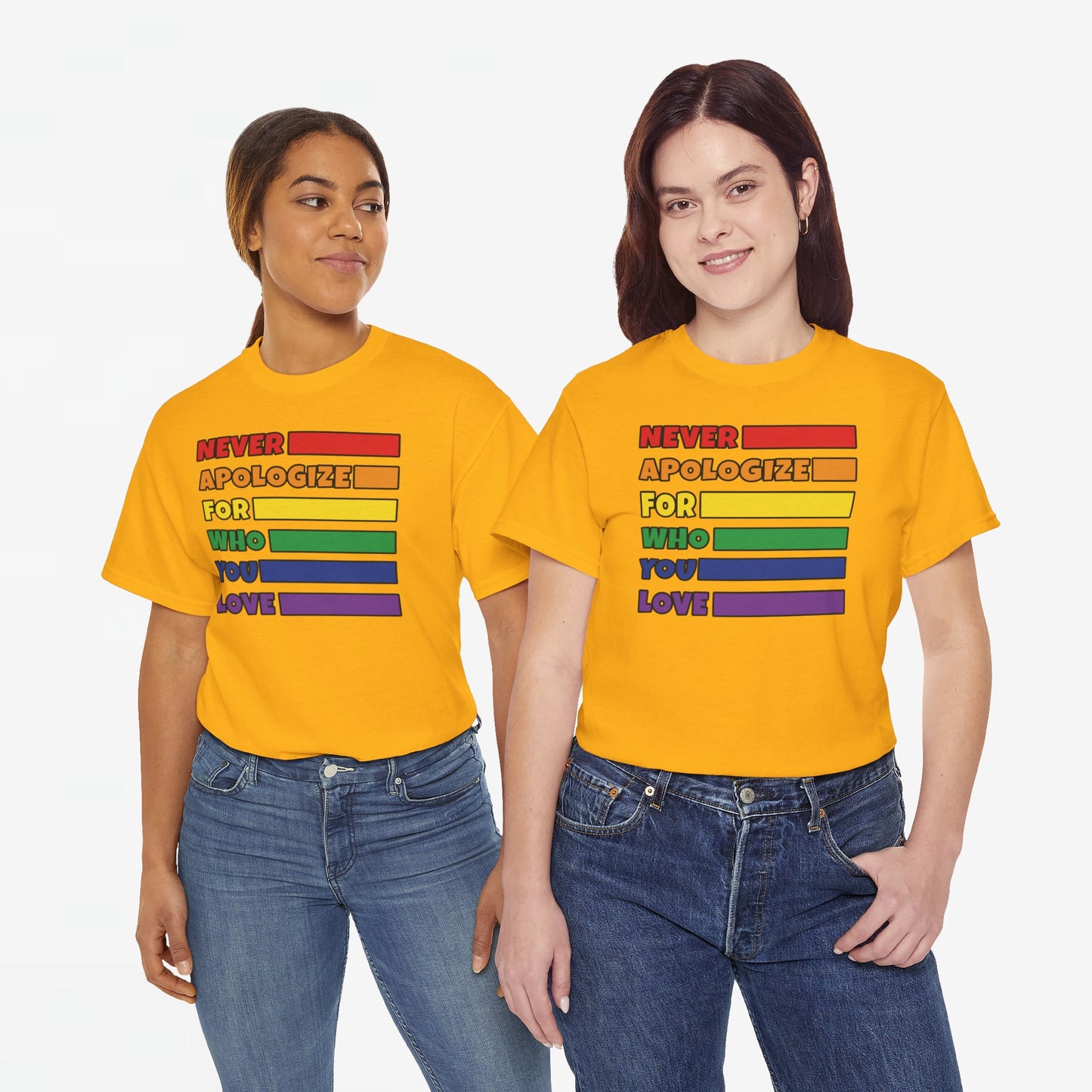 Gay Pride T-shirt - Never Apologize For Who You Love - Oversized #16