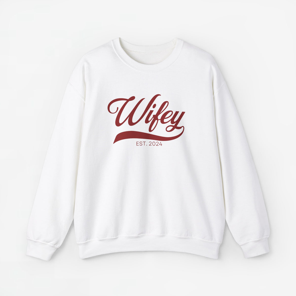 Witte sweatshirt met opdruk 'Wifey' en EST.2024