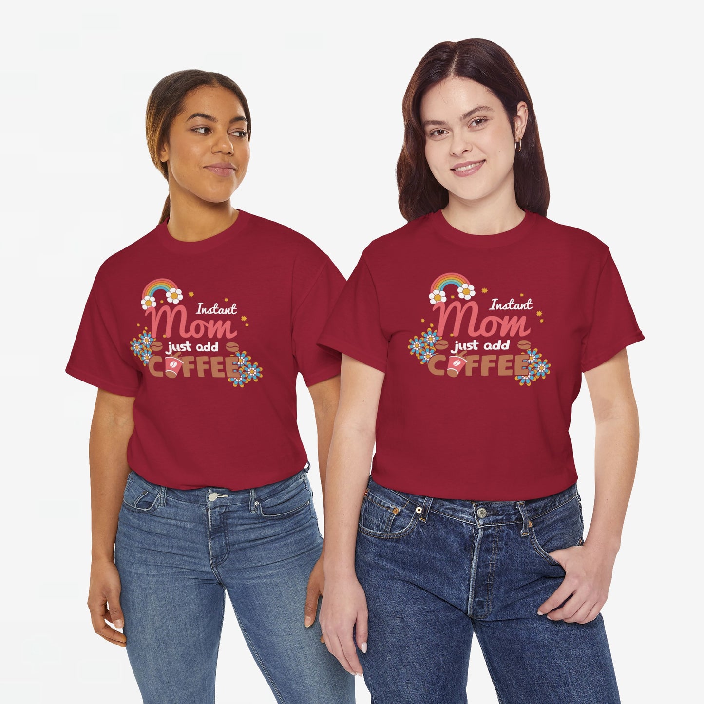 Moederdag Mama Cadeau - T-shirt - Instant Mom, Just Add Coffee - Oversized - #40