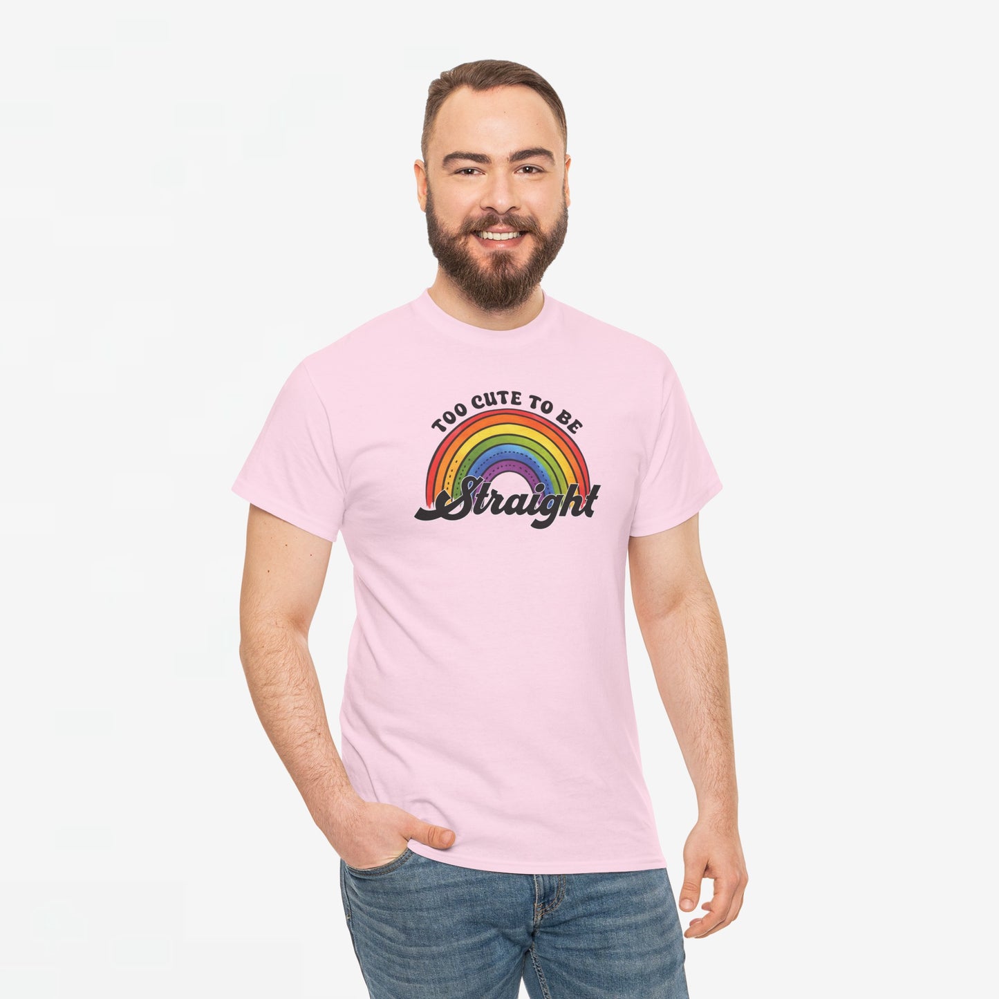 Gay Pride T-shirt - Too Cute To Be Straight - Oversized #36