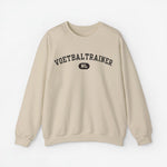 Sporttrui met lange mouwen, beige; VOETBALTRAINER-tekstprint met NL-logo.