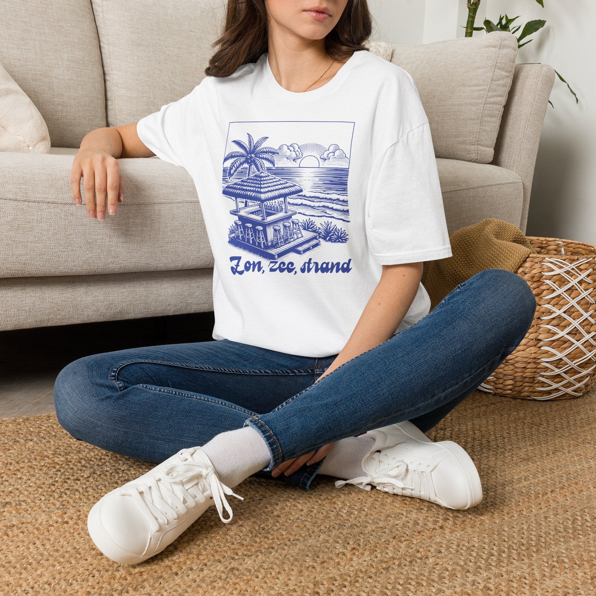 Dames Zomer T-shirt met print - Zon, Zee, Strand | SkrrtShirt