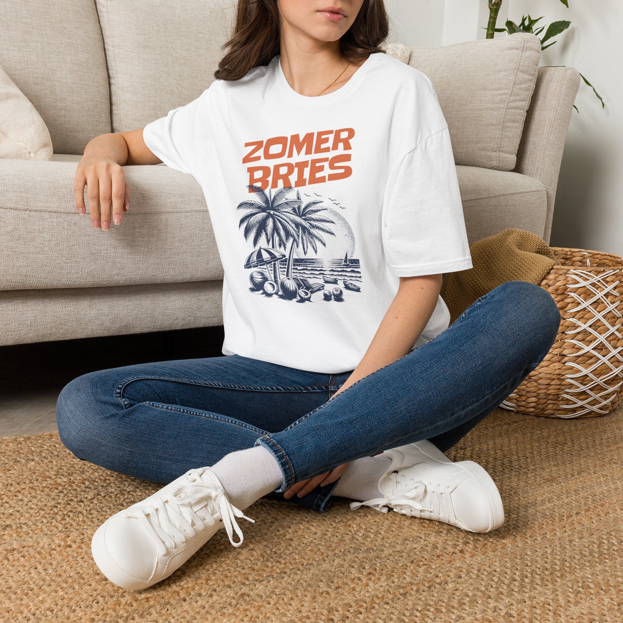 Dames Zomer T-shirt met print - Zomer Bries | SkrrtShirt