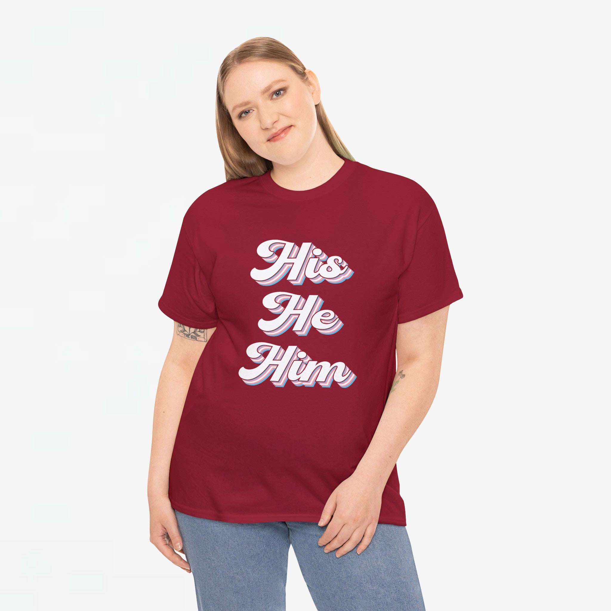 Gay Pride T-shirt - His He Him - Oversized #63