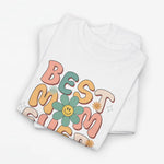 Witte oversized T-shirt met kleurrijke bloemenprint en tekst "Best Mom Ever"