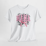 Wit oversized t-shirt met opdruk MAMA en roze strik