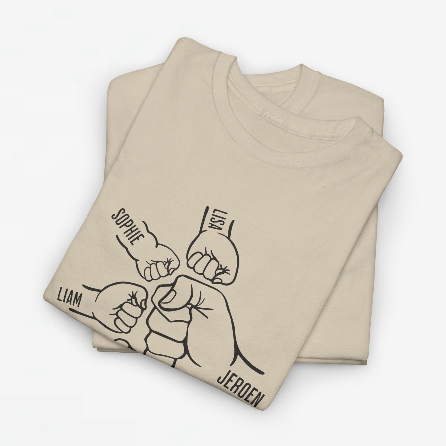 Gepersonaliseerde Vaderdag Papa Cadeau - T-shirt - Fist Bump Papa met namen