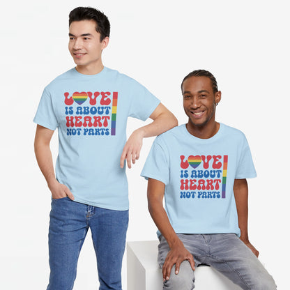 Gay Pride T-shirt - Love is about heart, not parts - Oversized #31