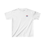 Kinder-T-shirt wit met kleine vlagprint op de borst