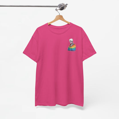Gay Pride T-shirt - Skelet Regenboog Pride Vlag - Back Print - Oversized #76