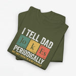 Legergroene oversized t-shirt met opdruk “I tell dad jokes periodically”