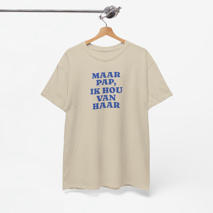 Gay Pride T-shirt -  Maar Pap, Ik Hou Van Haar (blauw tekst) - Oversized Tee