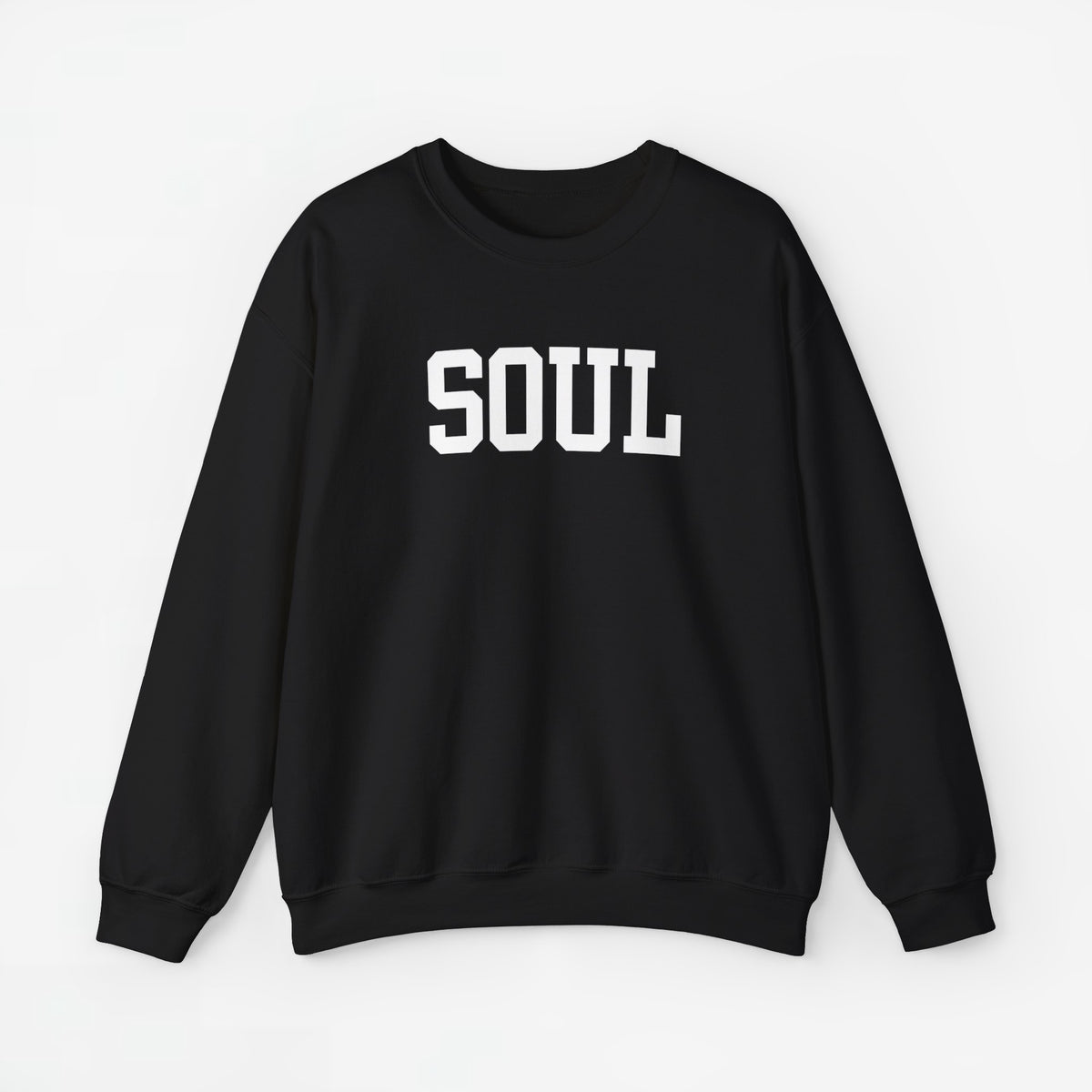 Zwarte sweater met opdruk 'SOUL' en lange mouwen
