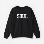 Zwarte sweater met opdruk 'SOUL' en lange mouwen