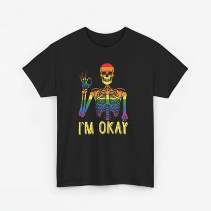 Gay Pride T-shirt - Skelet I'm Okay - Oversized #69