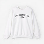Witte sweatshirt met ronde hals en borstprint "SPORTINSTRUCTEUR"