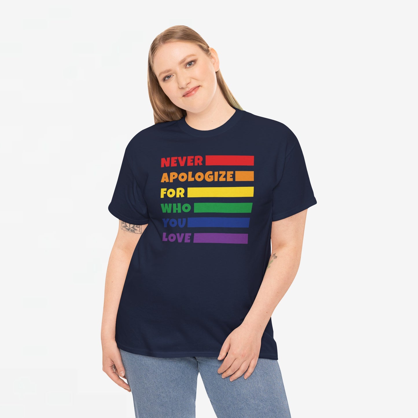 Gay Pride T-shirt - Never Apologize For Who You Love - Oversized #15