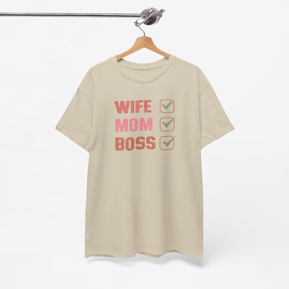 Moederdag Mama Cadeau - T-shirt - Wife Mom Boss - Oversized - #15