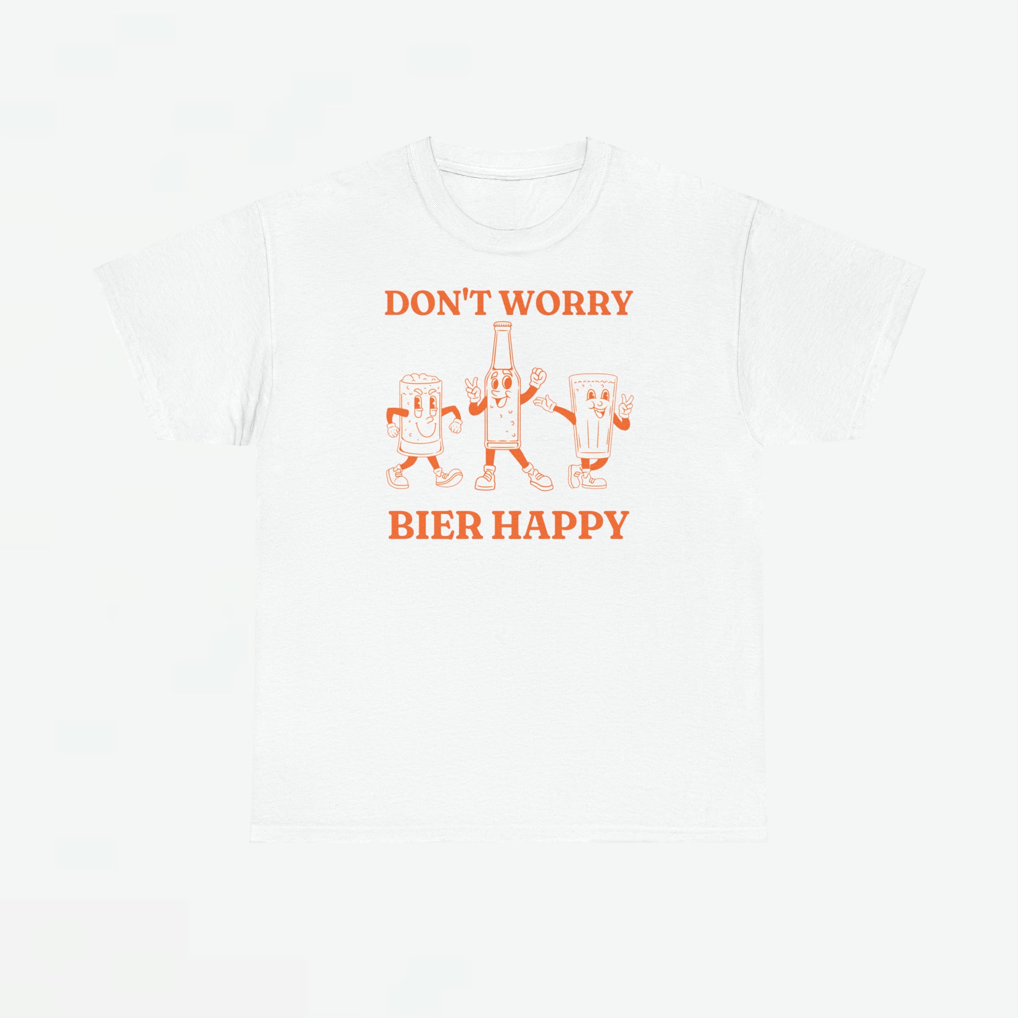Don't Worry Bier Happy | Front Print | Koningsdag T-shirt | Retro | Oversized