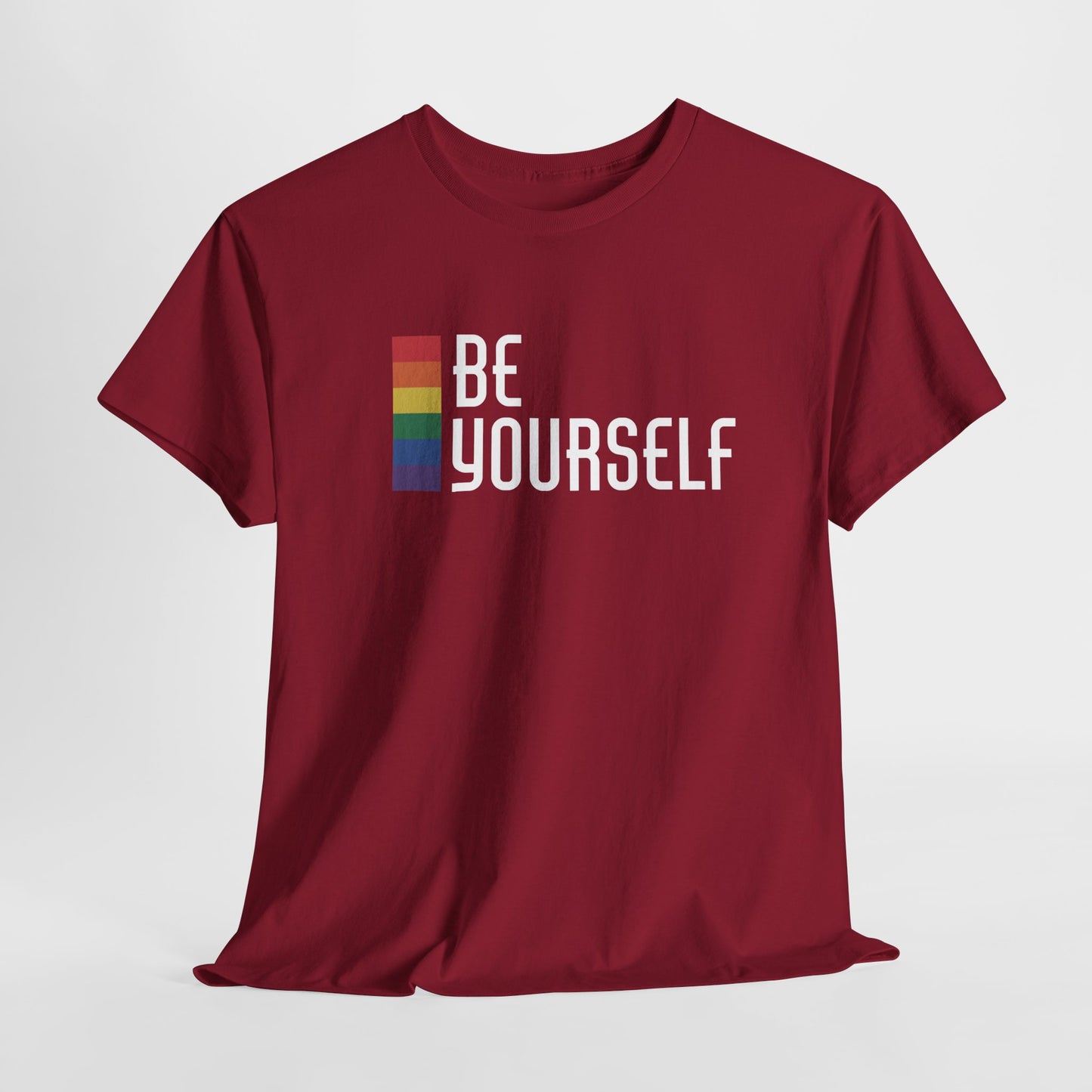 Gay Pride T-shirt - Be Yourself (witte tekst) - Oversized #24