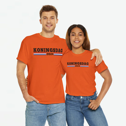 Koningsdag 2024 - zwarte tekst | Front Print | Koningsdag T-shirt | Oversized | Heren