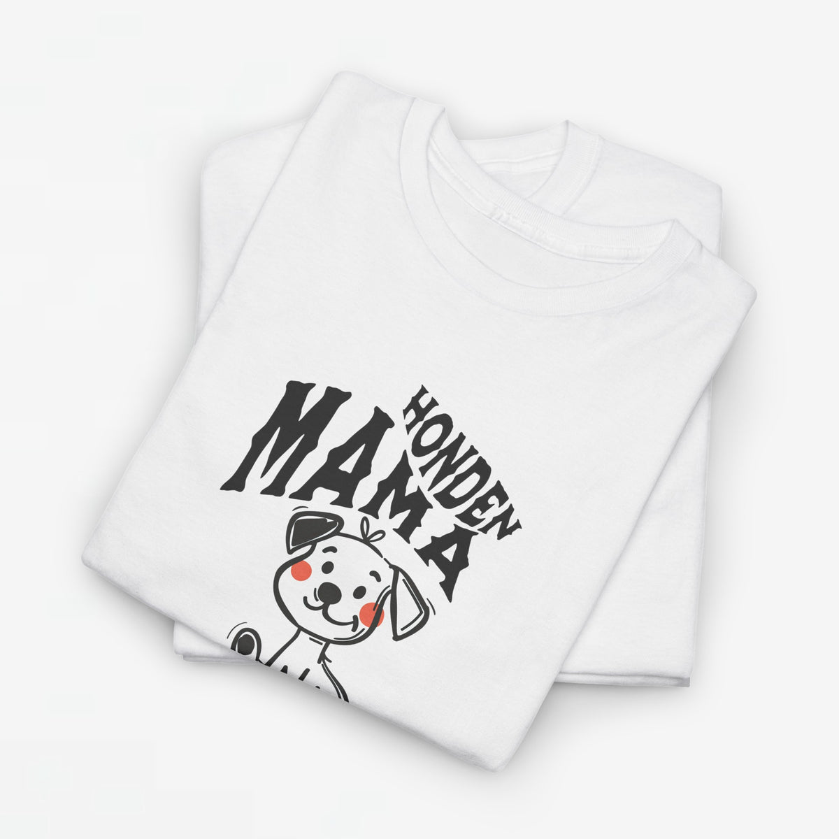 Honden mama oversized t-shirt wit met hondenprint en ronde hals.