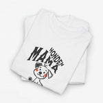 Honden mama oversized t-shirt wit met hondenprint en ronde hals.
