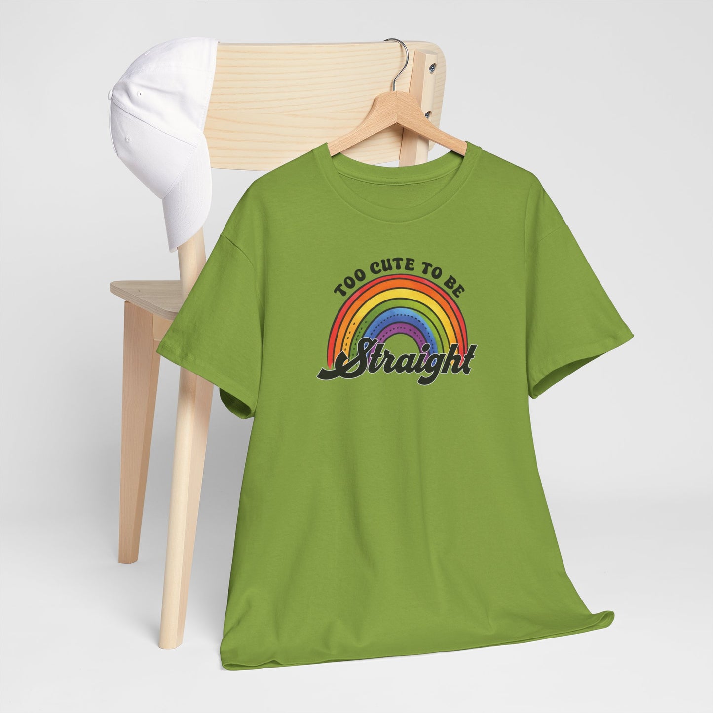 Gay Pride T-shirt - Too Cute To Be Straight - Oversized #36