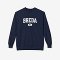 Varsity sweater met ronde hals, Breda-bedrukking en NL-badge, navy