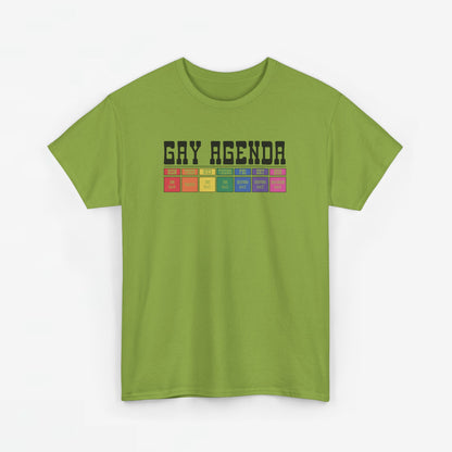 Gay Pride T-shirt - Gay Agenda (zwarte tekst) - Oversized #18