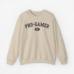 Beige trui met ronde hals en PRO-GAMER print met NL-logo
