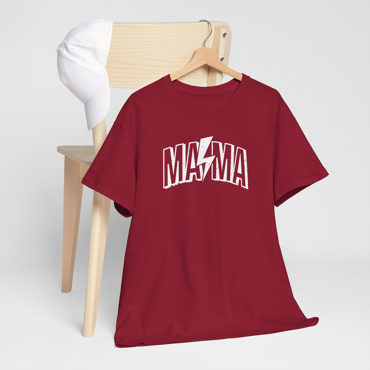 Rode oversized T-shirt met ronde hals en MA*MA tekstprint op borst