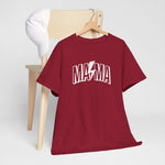 Rode oversized T-shirt met ronde hals en MA*MA tekstprint op borst