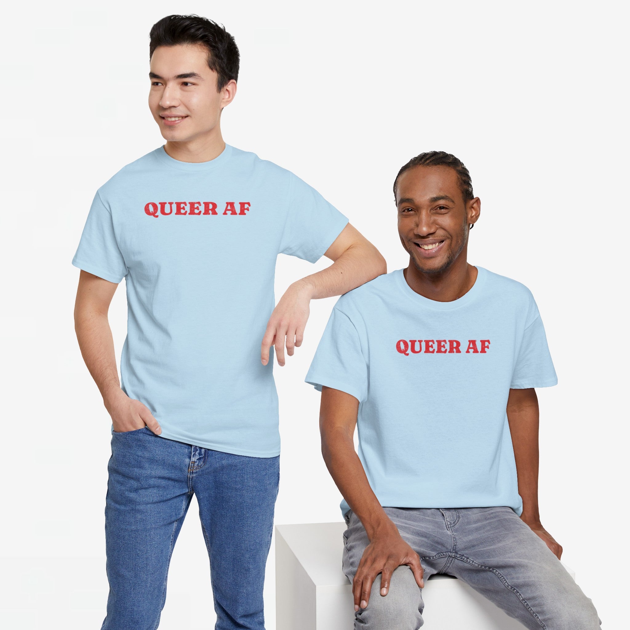 Gay Pride T-shirt - Queer AF - Oversized Tee