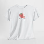Wit t-shirt met aardbei-graphic en “Beste Mama” bedrukt op de voorkant