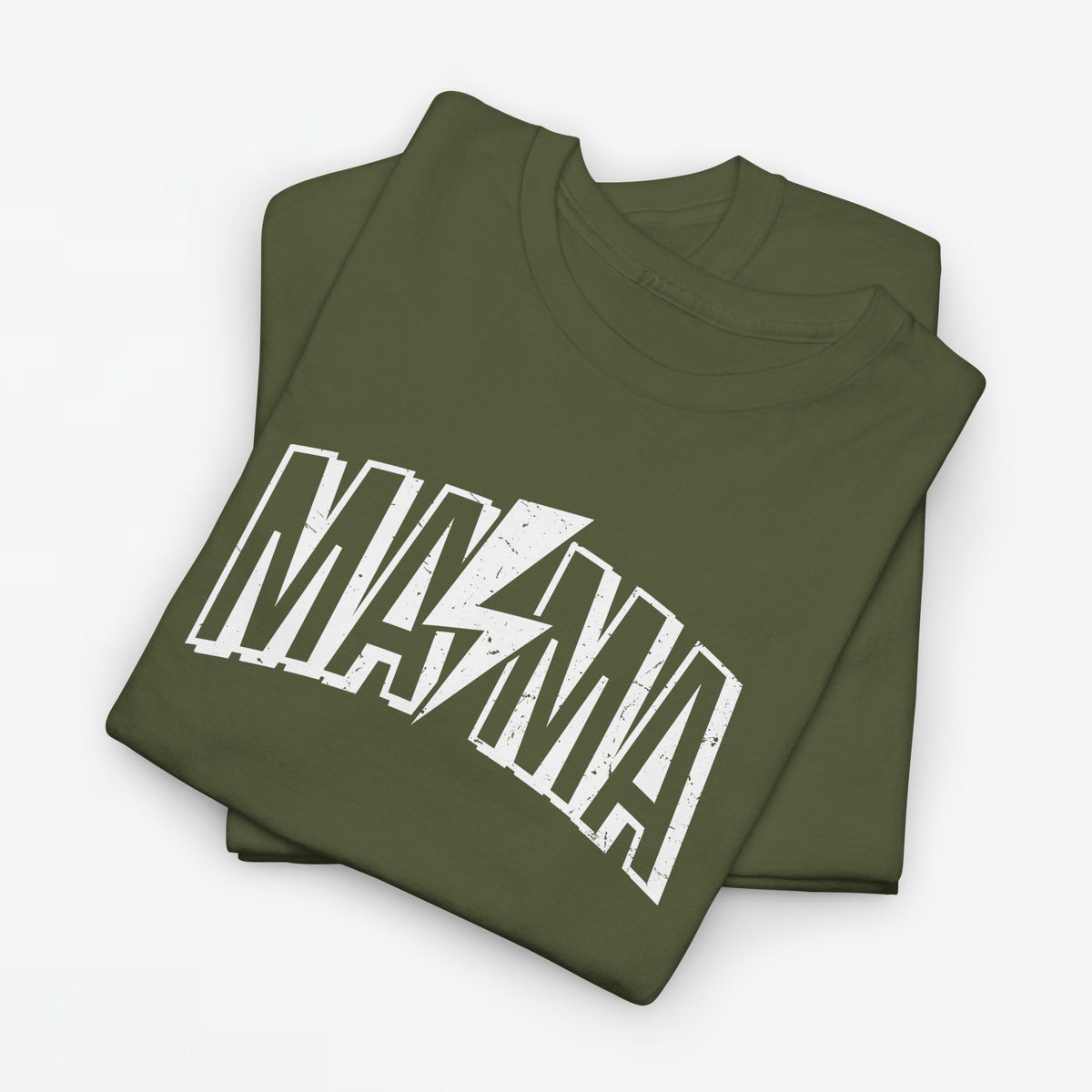 Groene oversize T-shirt met witte 'MAMA' print op de voorkant