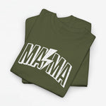 Groene oversize T-shirt met witte 'MAMA' print op de voorkant