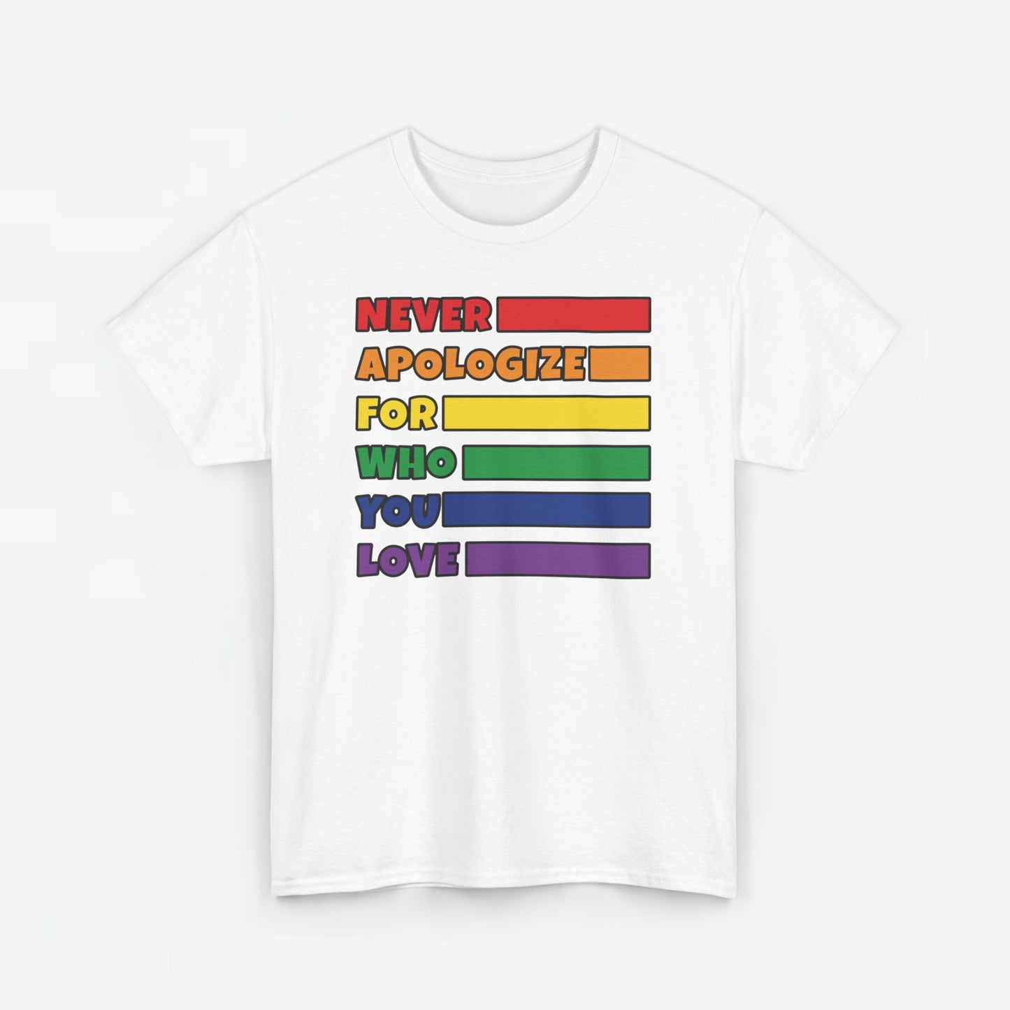 Gay Pride T-shirt - Never Apologize For Who You Love - Oversized #16