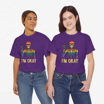 Gay Pride T-shirt - Skelet I'm Okay - Oversized #69