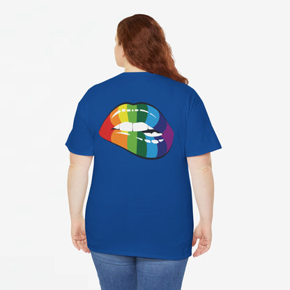 Gay Pride T-shirt - Regenboog Lippen- Back Print - Oversized #35