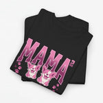 Zwarte oversized t-shirt met opdruk 'MAMA' en twee schattige hondjes